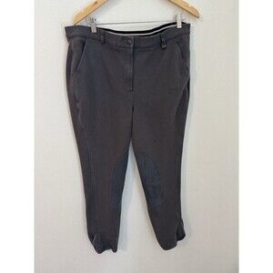 On Course Riding Breeches Gray Knee Patch Equestrian Pants Trousers Size 34